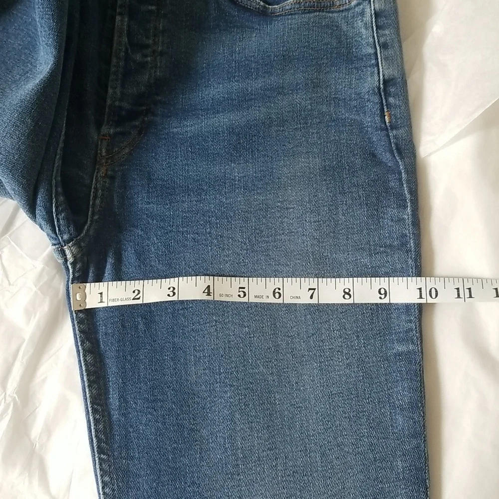 RE/DONE High Rise Ankle Crop Ultra Stretch Raw Cut Jeans Size 30 Mid Wa… - Picture 6 of 7